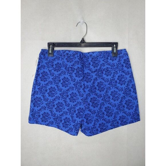 Kenar Damask Print Royal Blue Stretch Shorts Sz 8 NWT - Picture 7 of 8